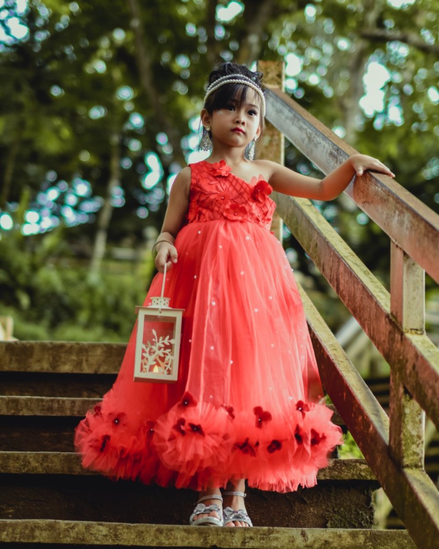 Girls Party Frock - Red
